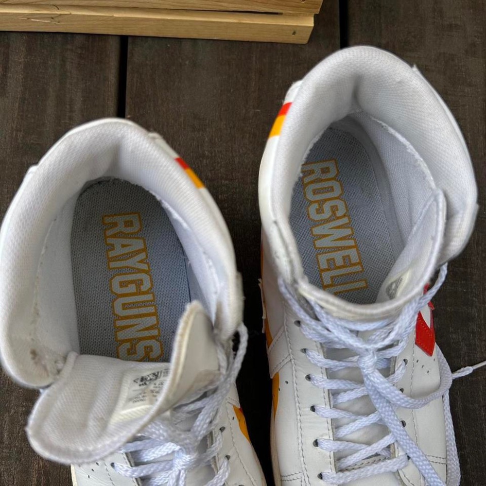 White Converse Pro Leather High-Top Roswell Rayguns Sneakers Trainers - Picture 6 of 8